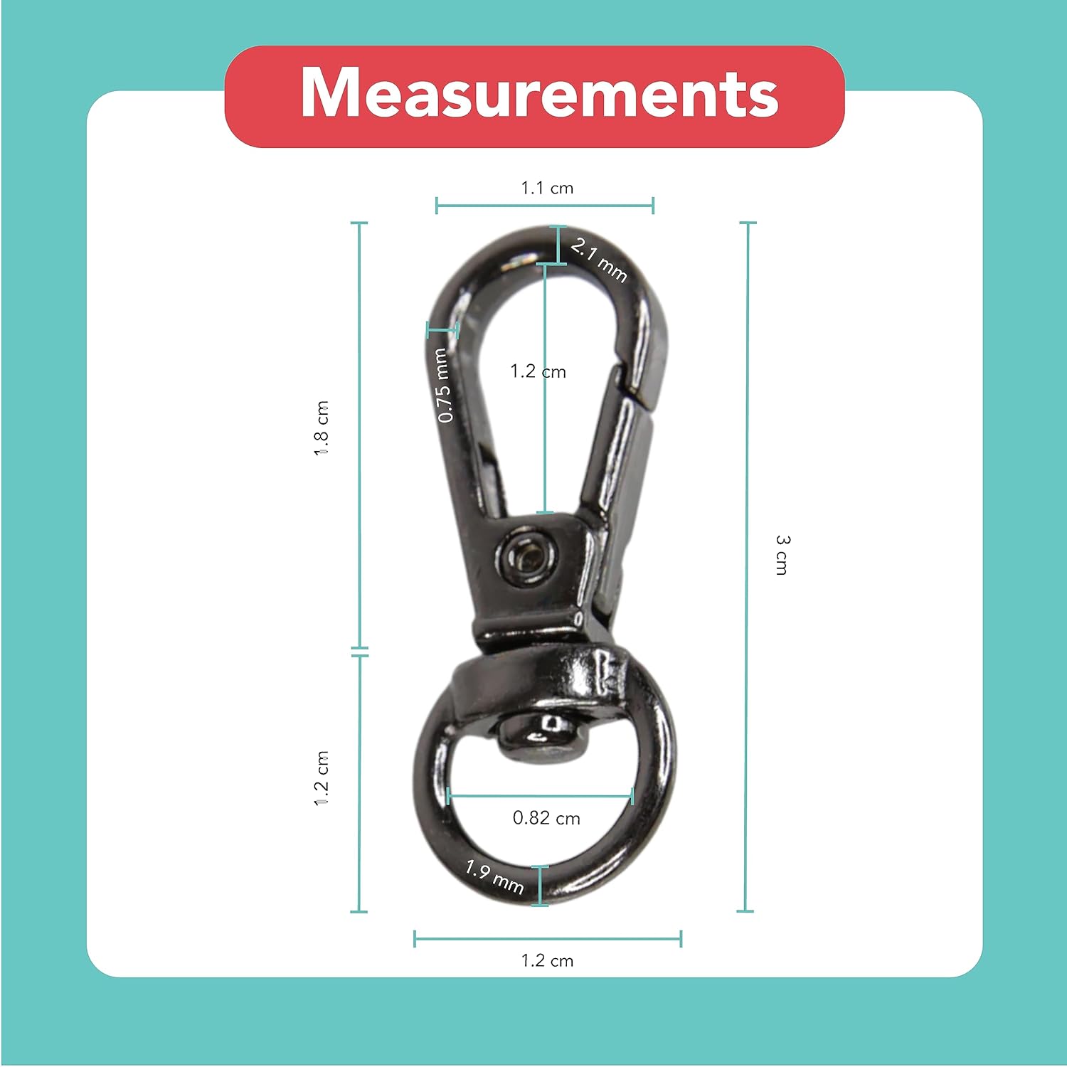 Foto&Tech Small Quick Release Adapter Clip for Camera with Round Lugs for Camera Strap, 33lb Breaking Force (1 Set, Gray) - Image 5