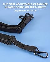 Vista 64 de Cuerdas elásticas, 80 pulgadas, para exteriores, resistencia máxima a la rotura de 190 libras, negras, con mosquetones, para portaequipajes, carga