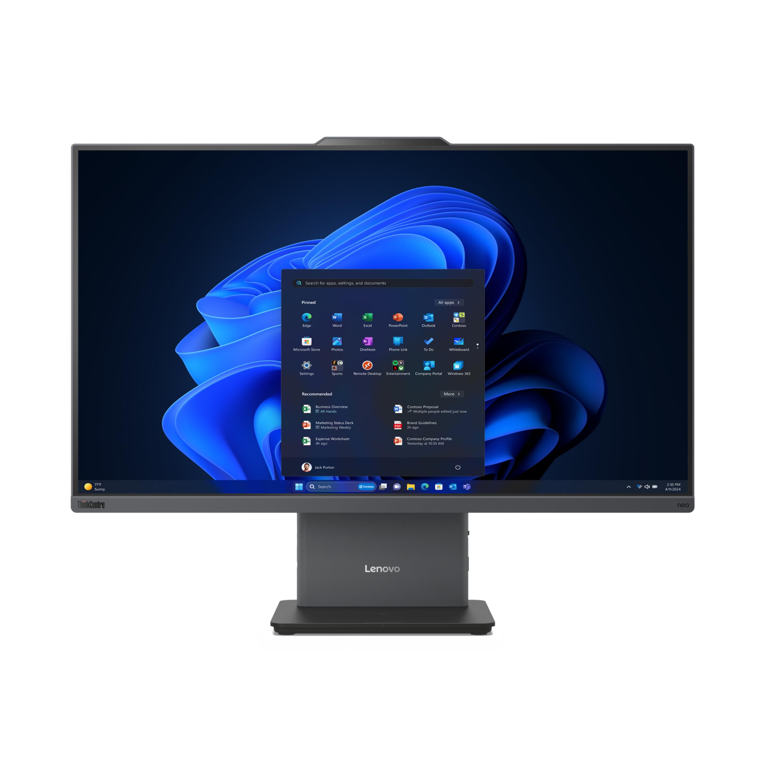 Lenovo ThinkCentre neo 55a 24 Gen 6 13F8 - All-in-One (Komplettlösung) - mit Monitorständer - Ryzen AI 7 350/2 GHz - RAM 32 GB - SSD 1 TB - TCG Opal Encryption, NVMe - Radeon 860M - 1GbE