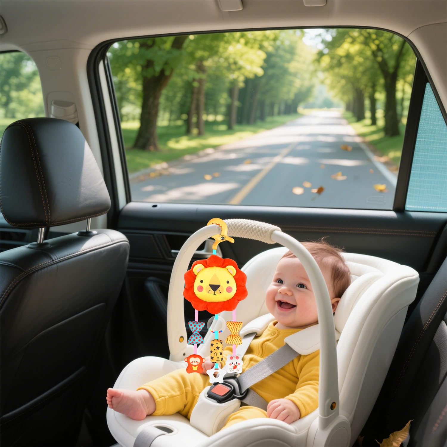 Bébé Jouets pour 0 3 6 9 12 Mois,Peluche Animal Sensoriel Suspension Hochet,Nouveau-né Interactif Jouets Doux,Siège Auto Poussette Jouets Cadeau pour Nourrisson Garçon Fille(2pcs)