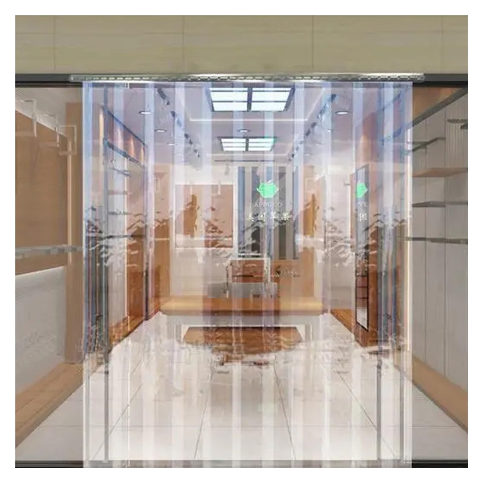 Rideau à lanières en PVC plastique transparent pour séparation de chambre froide