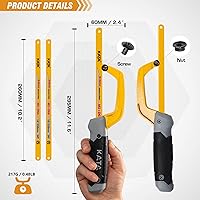 Vista 2 de KATA Mini sierra para metales para corte de metal, herramienta de sierra de mano compacta con marco de aluminio de 10 pulgadas y 2 hojas de sierra