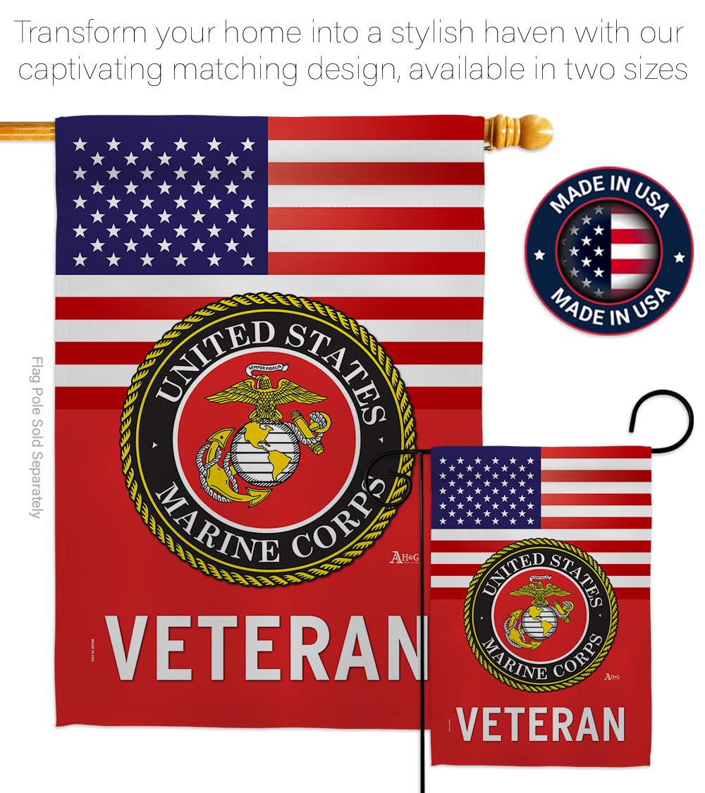 US Marine Corps Veteran Garden Flag, Armed Forces USMC Semper Fi United State American Military Retire Official - Image 4