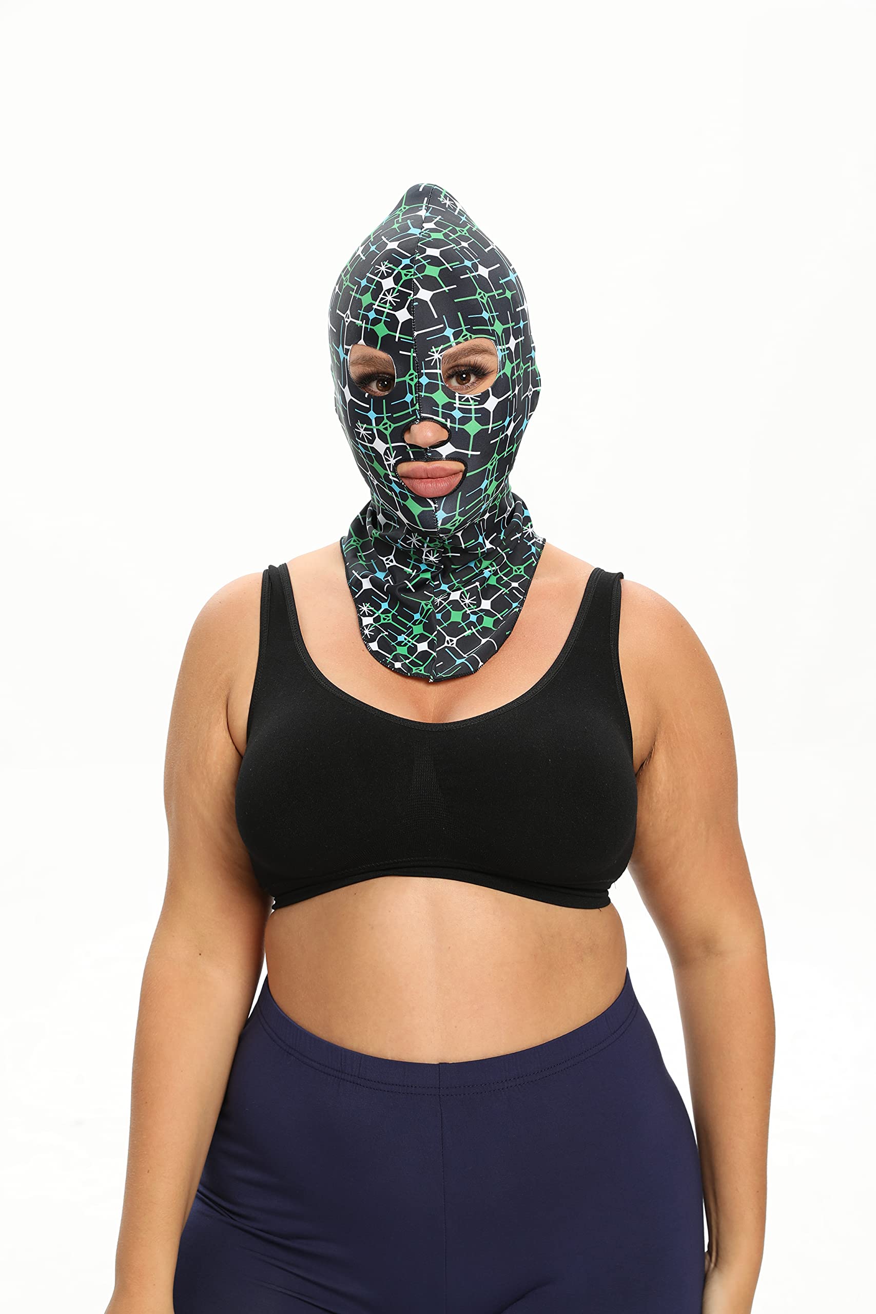 BAYHOUSE.SHSwimming Full Head Sunscreen mask Facekini Face Bikini Sun Burn Protection for Both Kids and Adults Black