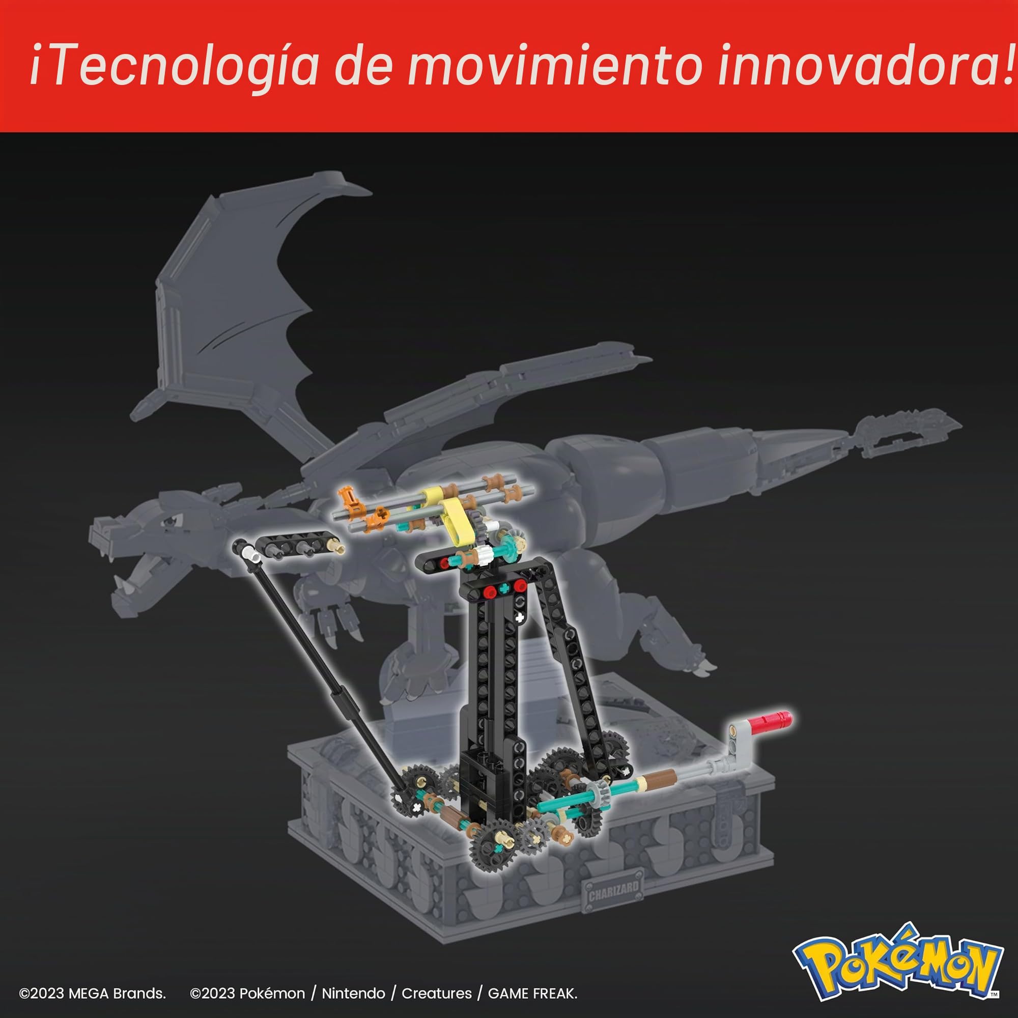 Mega Pokemon Charizard en Movimiento +1600 Bloques de construcción, Juguete +12 años (Mattel HMW05)