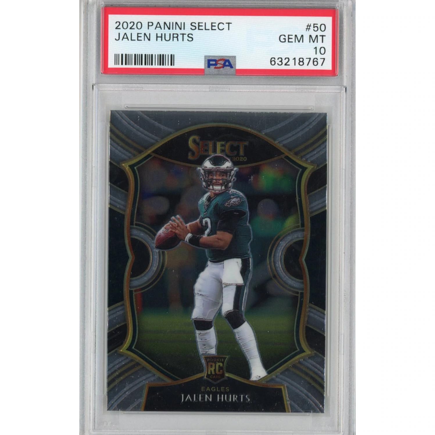 Amazon.com: Graded 2020 Panini Select Jalen Hurts #50 Rookie RC 