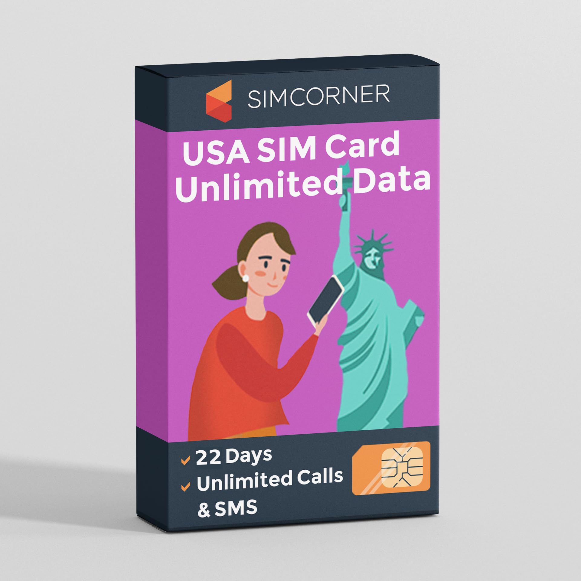 SimCorner USA Travel SIM - 22 Days Unlimited 5G/4G Data