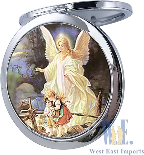 Miniatura 6 de WE Ángel de la guarda (12 piezas) Espejo compacto personalizado para primera comunión, bautizo, bautismo, sabores Mi Bautizo grabado láser