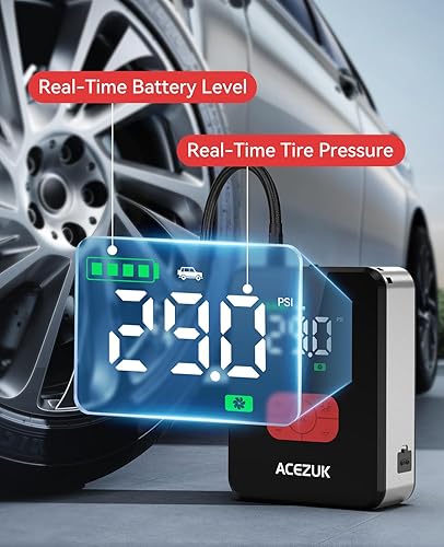 Miniatura 6 de Arrancador de salto con compresor de aire, 8000A 150PSI arrancador de coche portátil, paquete de arranque de 12 V (todo a gas12L diesel), arrancador