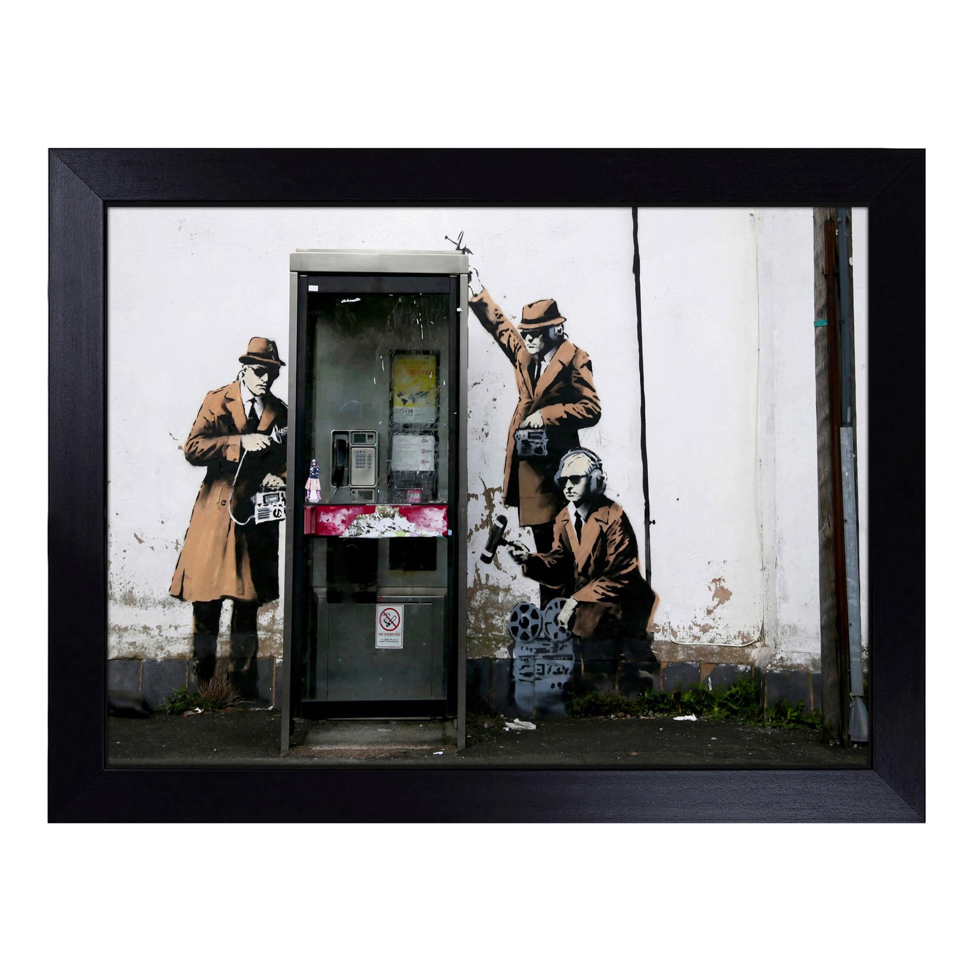 Banksy Spies Cia Fbi Graffiti | Lap Tray with Bean Bag Cushions | Padded Cushion Base | Portable TV Tray Table for Eating, Working, Crafting, or Laptop Use