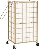 WOWLIVE Laundry Hamper with Wheels,Metal Wire Frame Rolling Laundry Basket with Removable bag,100L Dirty Clothes Hamper Organizer Dorm Room Storage for Bedroom,Bathroom,Golden