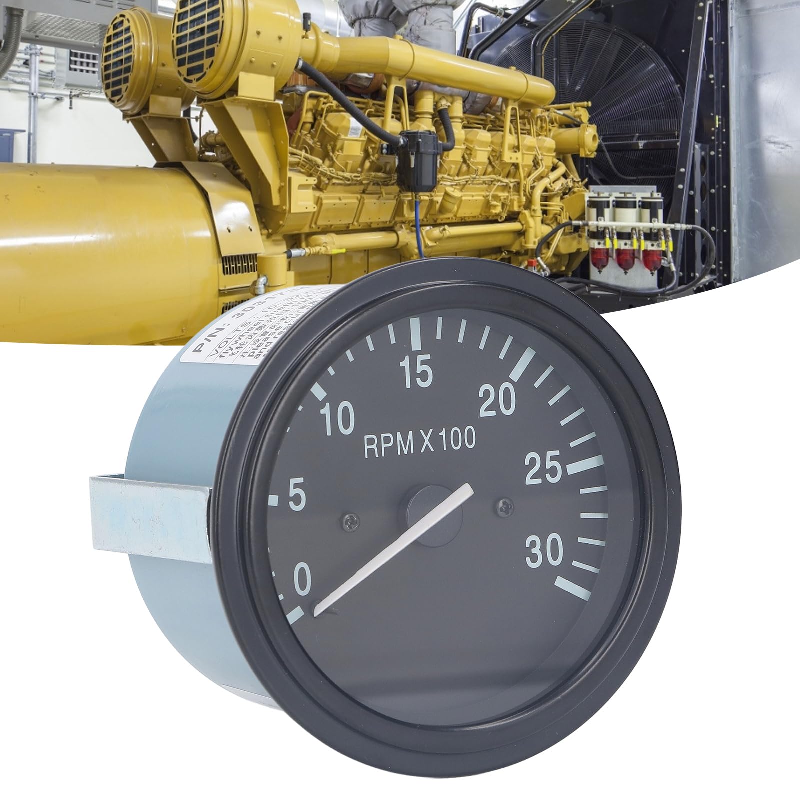 3031734 Medidor de Tacómetro del Motor, Medidor de Tacómetro Azul Universal para Automóvil Luz Negra entre Cambios 0-3000 RPM Indicador de Presión de Aceite para Generador DC10-32V
