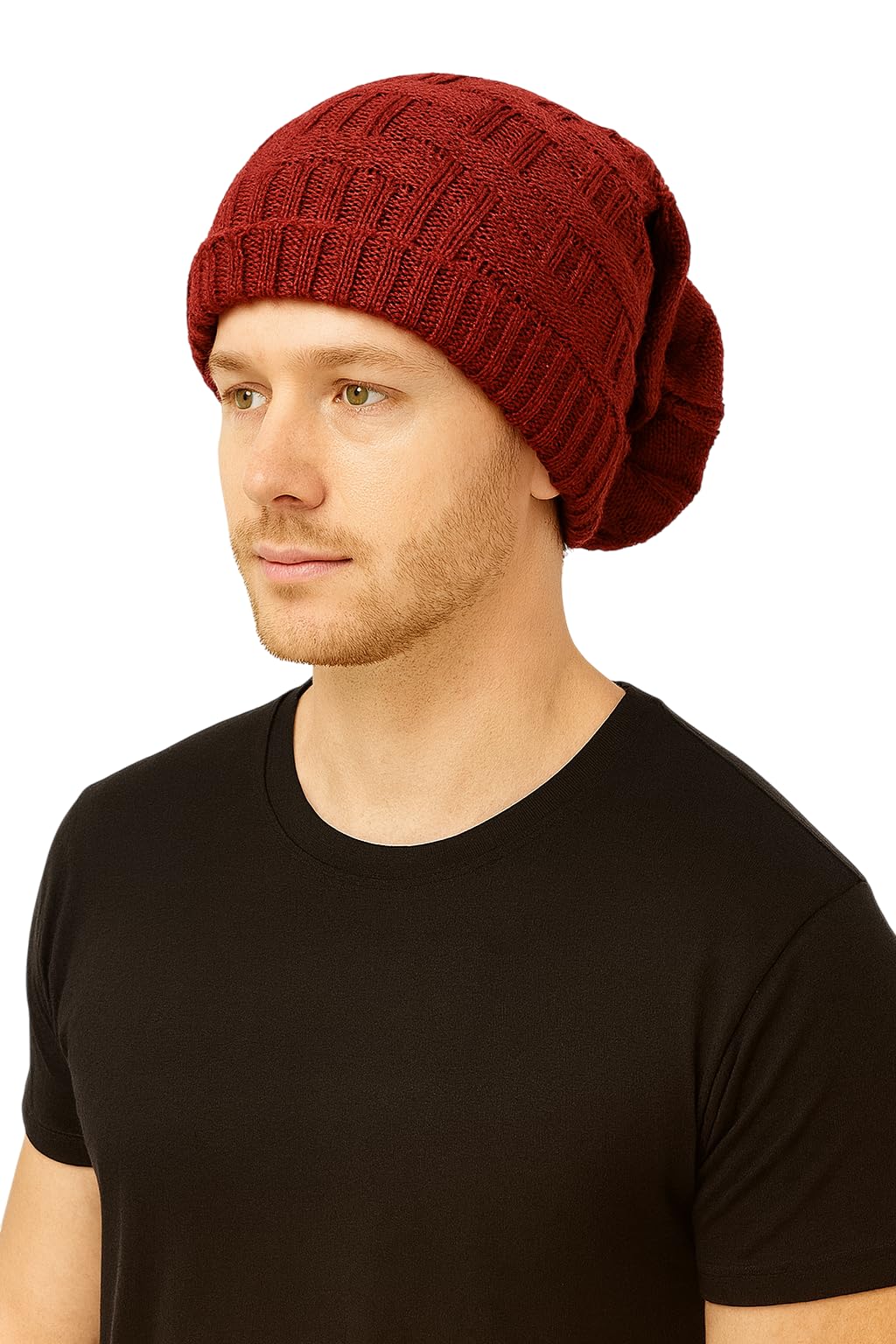 Snow Proof Acro Wool Unisex Beanie Cap | Thick Knit Winter Cap with Inside Fur & Fleece Lining – Free Size for Men & Women-image-36