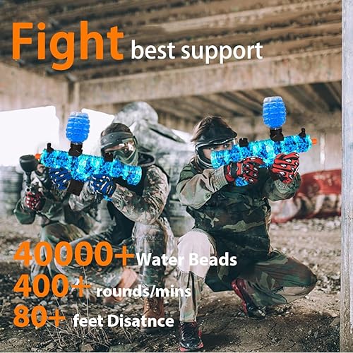 Miniatura 6 de Pistola eléctrica de bolas de gel, lanzador automático de bolas de salpicaduras de alta velocidad con más de 40000 y gafas, juguetes de bolas de