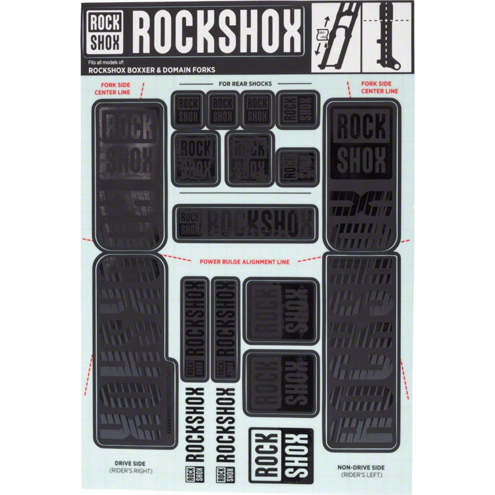 RockShox Fork Decal Kit - 35mm Dual Crown, Stealth Black