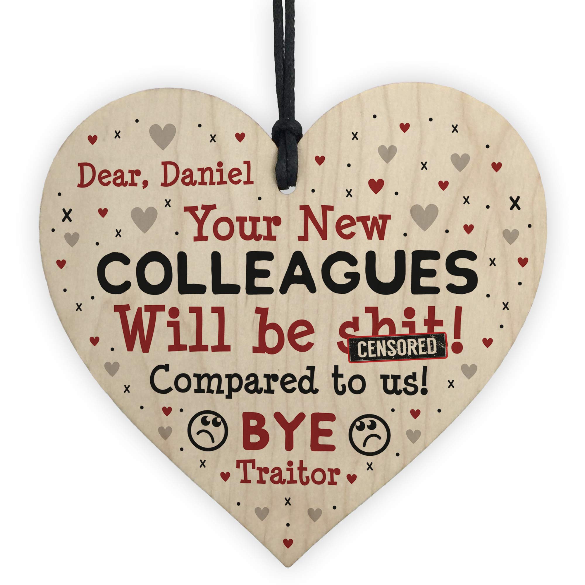 Red Ocean Colleague Leaving Gift Personalised Friendship Gift Funny Colleague Plaque Thank You