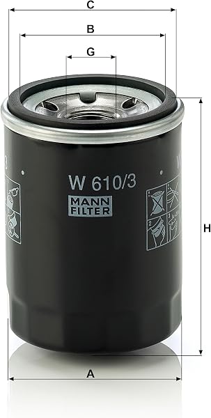 MANN-FILTER W 610/3 Filtro dell'olio - per Autovetture + veicoli commeriali - 3