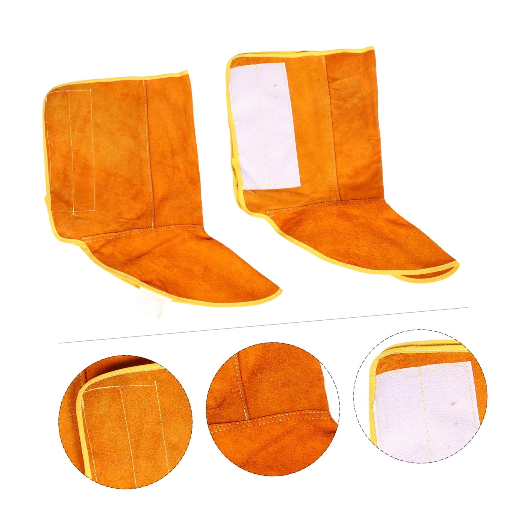 HOLIDYOYO 1 Pair Leather Foot Protector Welding Work Foot Protector Useful Welding Protective Cover Shoe Cover Welding Shoes Cover Welding Protective Foot Cover Orange Cowhide