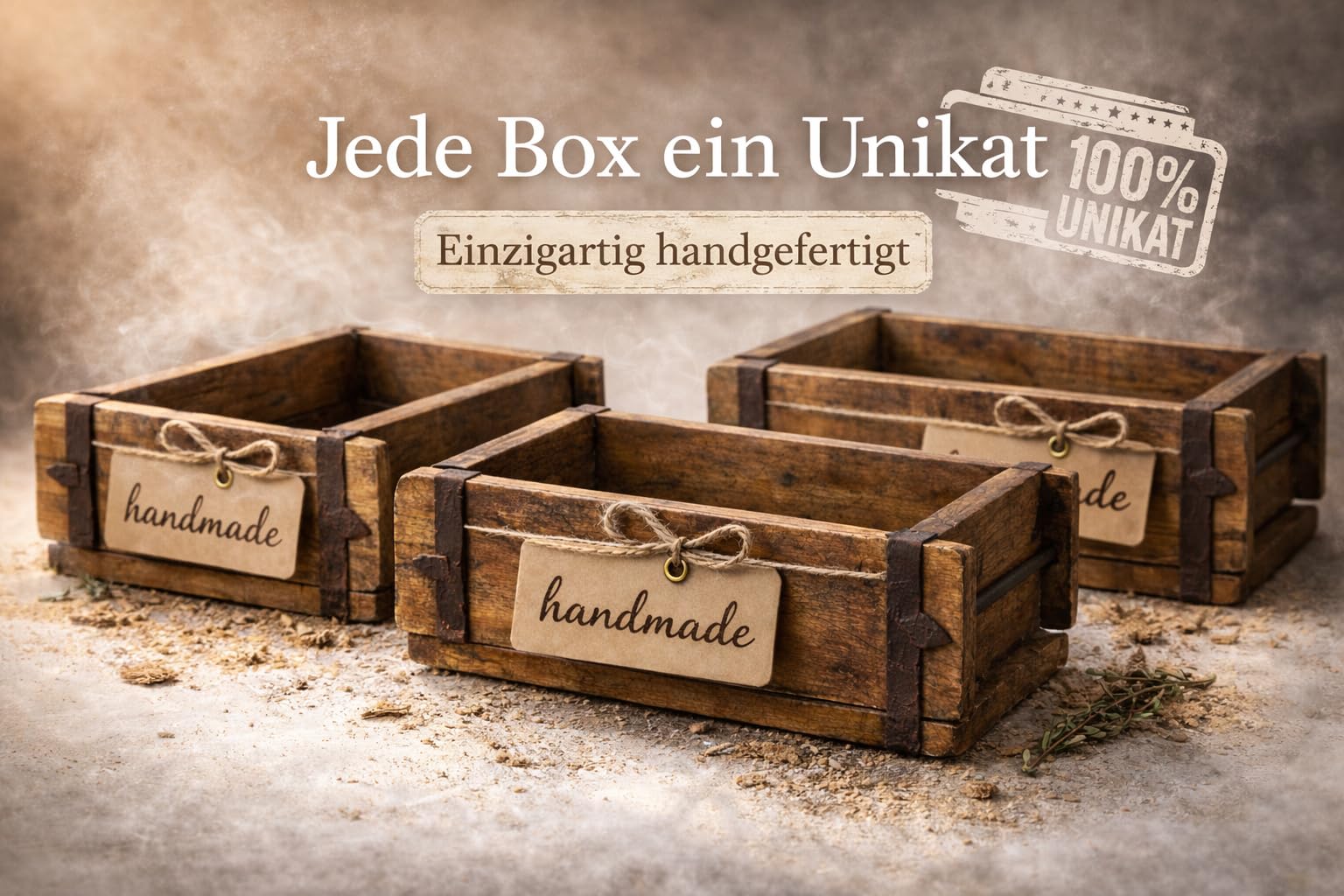 MC-Trend Ziegelsteinform aus Holz – rustikale Holzkiste zum Bepflanzen – Altholz Blumenkasten – Backsteinform mit Metallbeschlägen – jedes Stück ein Unikat – Holz Zieglform