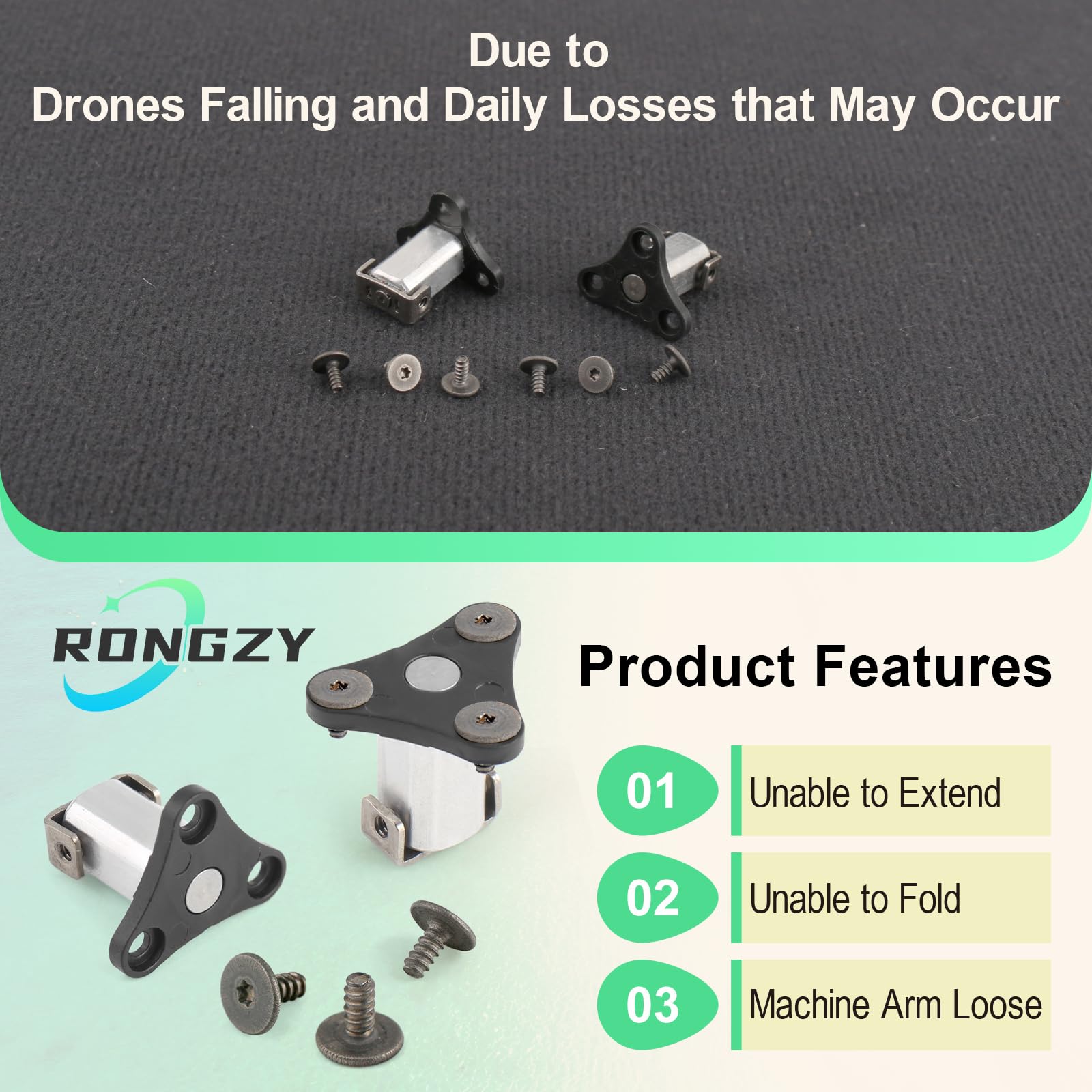 2 Pcs Front Arm Axis Replacement for DJI Mini 4 Pro Front Arm Hinges Arm Shaft for DJI Mini 4 Pro/mini 3 Drone Accessories Parts with Repair Tools(6Pcs Front Hinges Screws) - Image 2