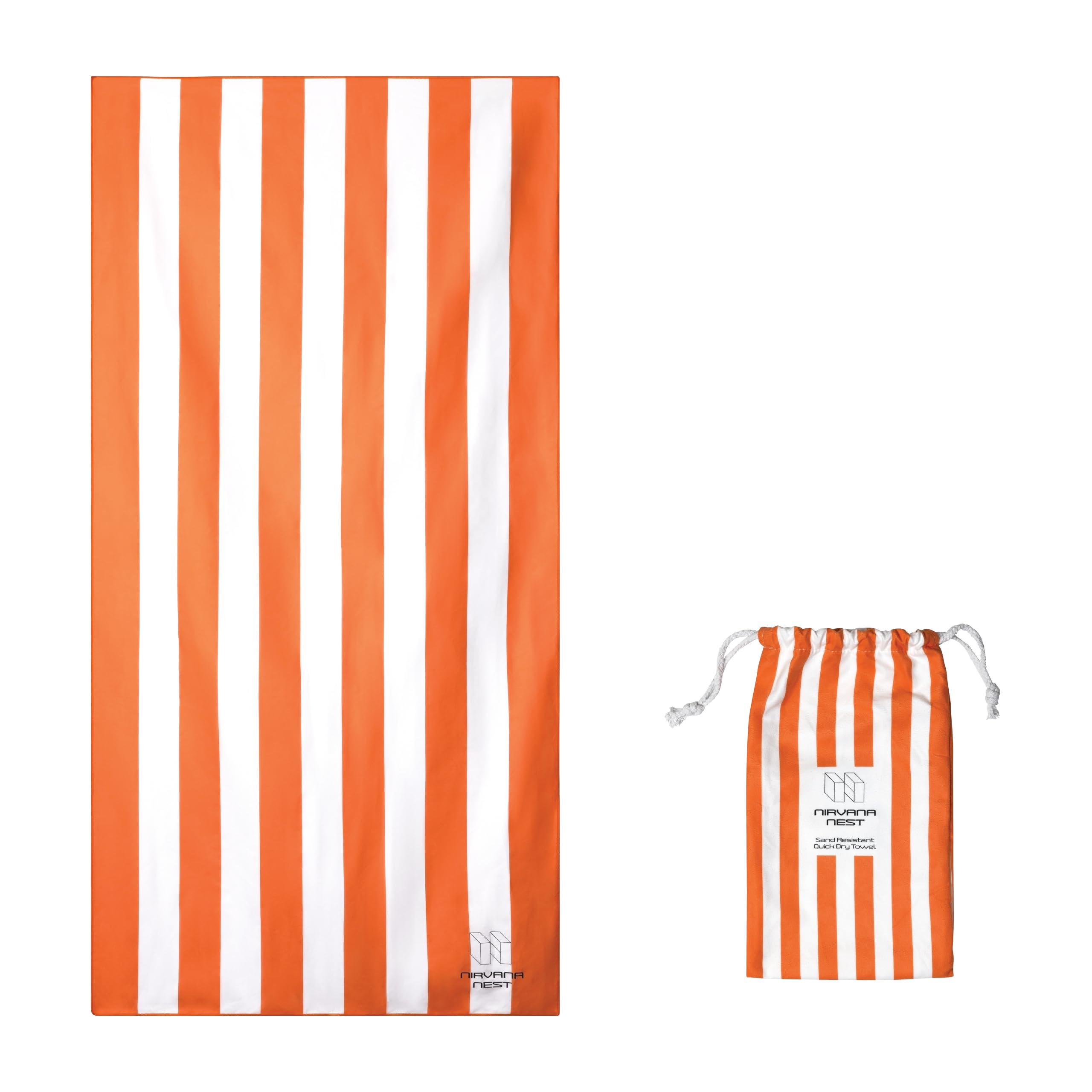 Nirvana Nest Microfiber Beach Towel, Quick Dry, Compact, Travel-Friendly Towel, Sand Free for Beach, Camping, Swim Pool, Cabana, Gym, Sports & Yoga - Includes Bag - Living Corals