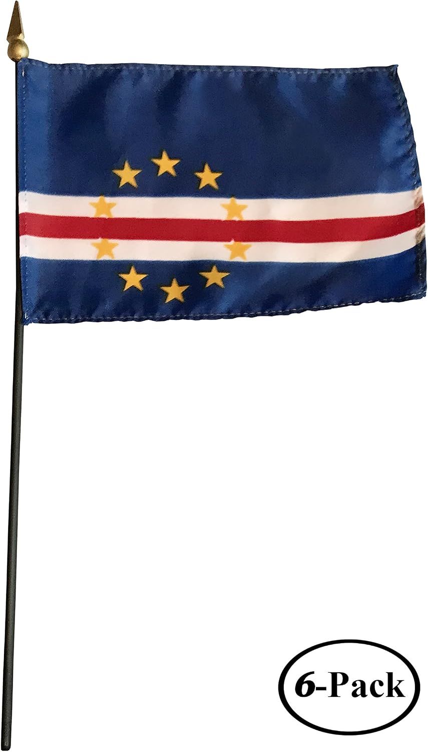 Small 4 X 6 Inches Mini 4x6 inches Miniature Desk & Table Flag Banner with Polyester Stick - Asia & Africa Grp 1 (1-Pack, Country: Bangladesh) image 5