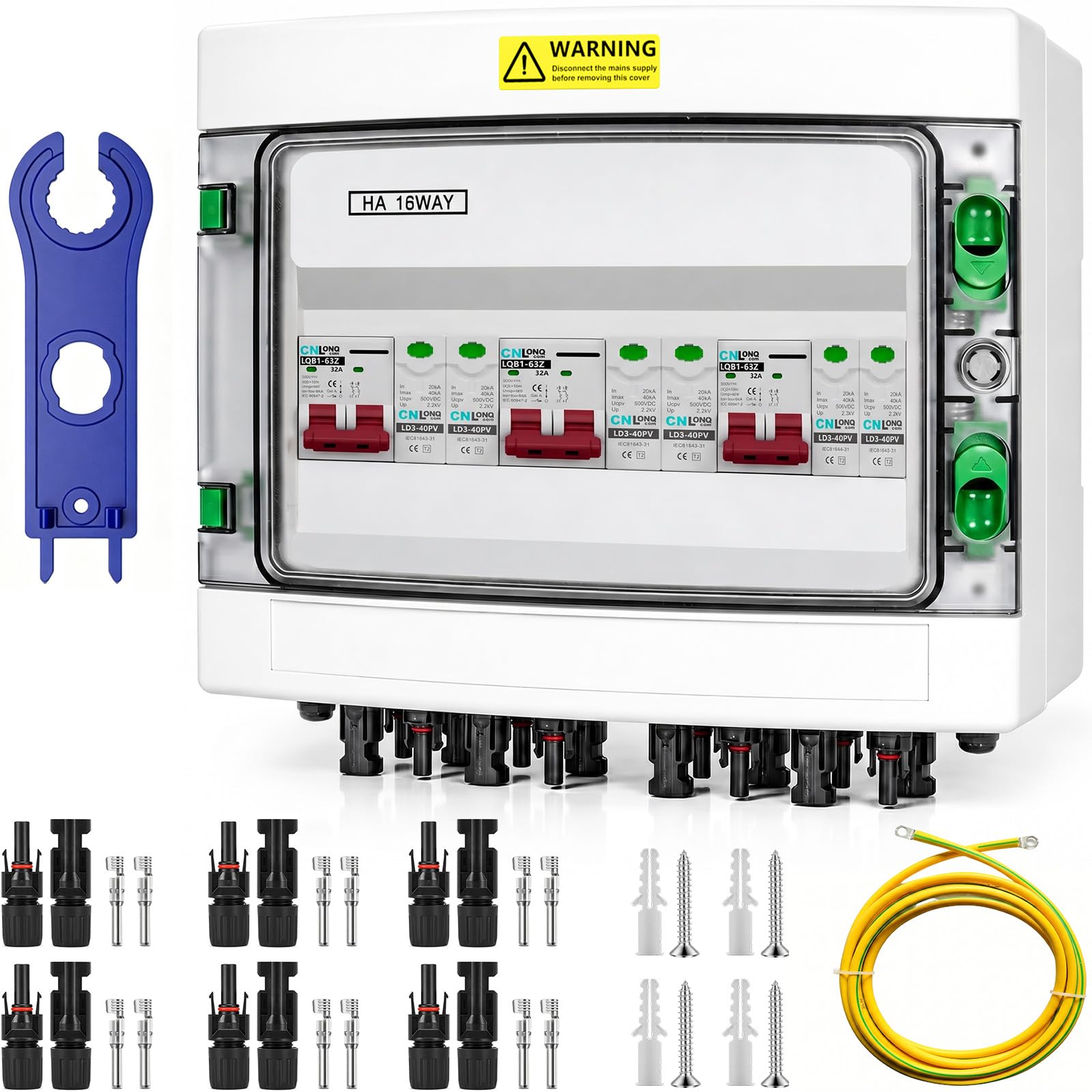 Ochrona przeciwprzepięciowa PV, 32A/DC 1000 V ochrona odgromowa wyłącznik nadprądowy
