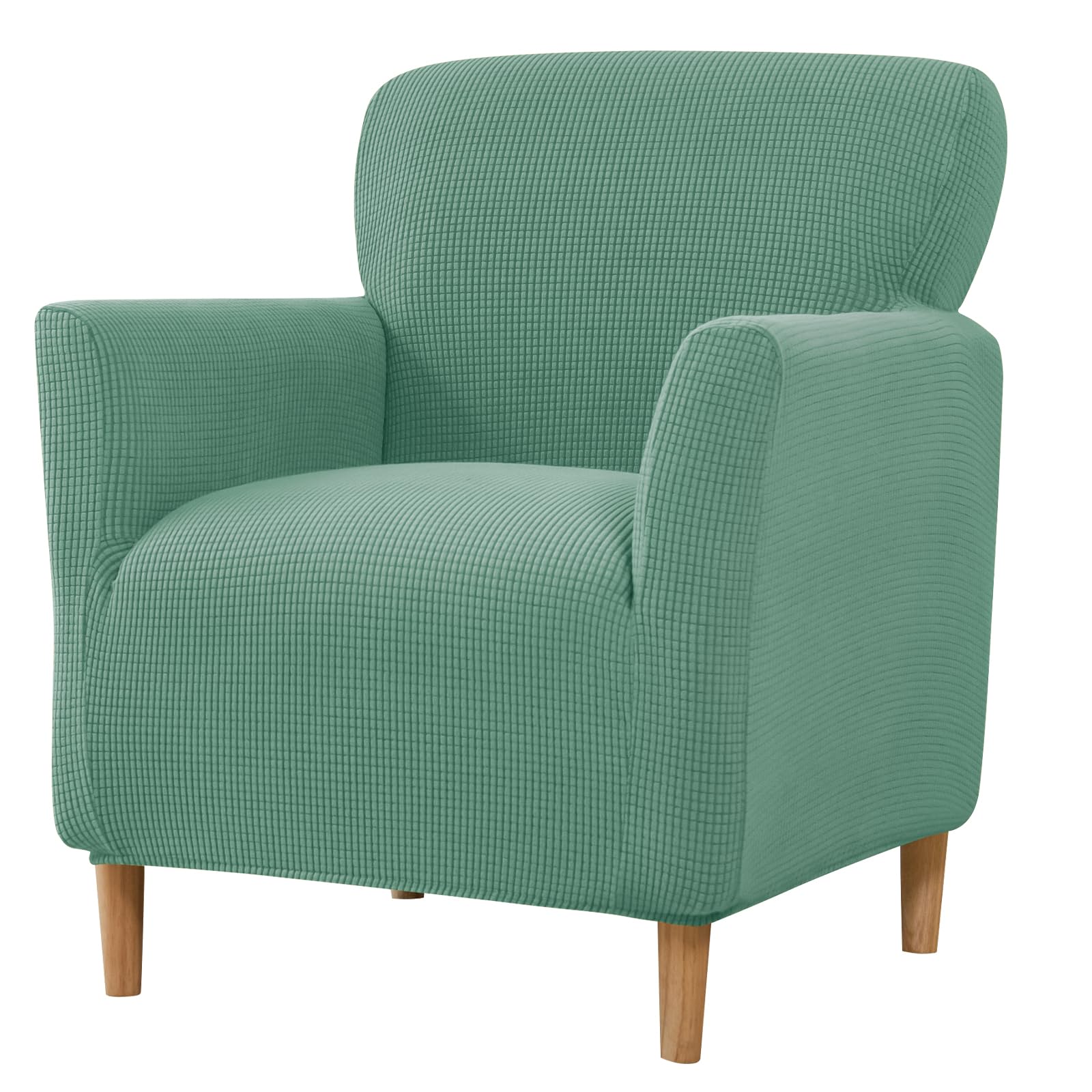 Niuoppy Armchair Covers Banquet Slipcovers, Stretch Arm Chair Covers, Single Armchair Slipcovers Anti-slip, Thicked Armchair Cover for 1 Seat Sofa Armchair Protector (Tender Green)