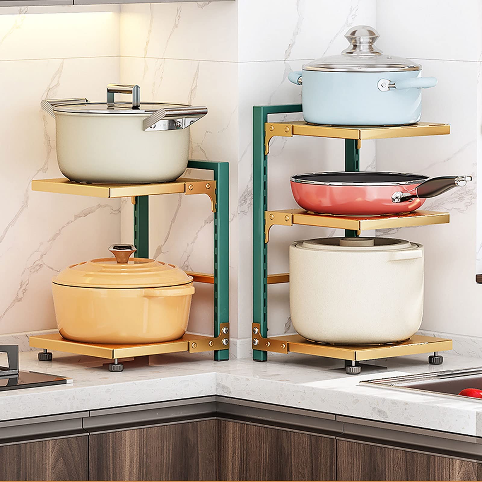 Organisateurs de rangement sous l'évier, support d'organisateur de rangement pour placard de cuisine, adapté au garde-manger, aux tiroirs d'armoire, au comptoir ou sous l'évier (couleur: noir, taill