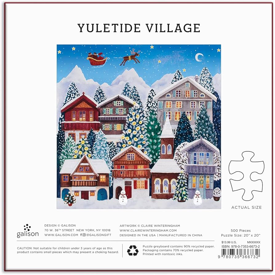 Amazon.com: Galison Yuletide Village 500 Piece Puzzle from Galison