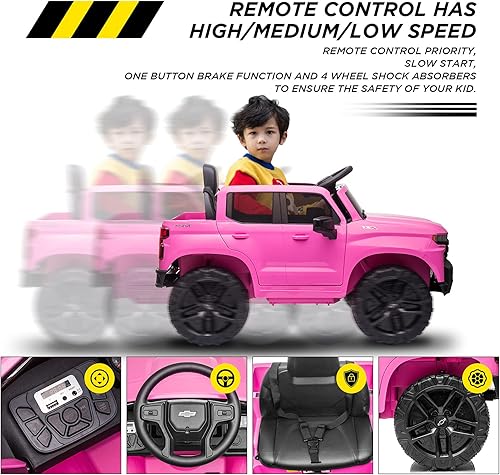 Miniatura 3 de RCtown- Vehículo eléctrico de 12 V, funciona con batería con licencia Chevrolet Silverado GMC Kids Riding, vehículos eléctricos de juguete con