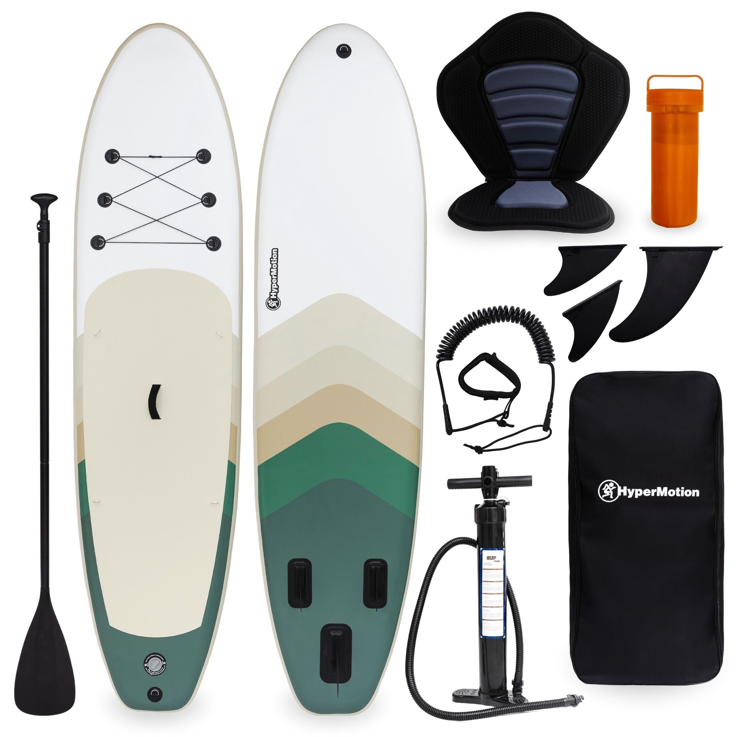 HyperMotion Tabla de SUP inflable, grosor de 15 cm, tabla de remo para paddleboard, kit de remo ajustable: tabla ajustable, asiento, bomba de aire, bolsa de transporte, carga hasta 130 kg