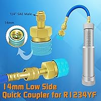 Vista 6 de Kit de prevención de reflujo del inyector de aceite de tinte AC, inyector de aceite de tinte HVAC con acoplador rápido a presión R134A, acoplador