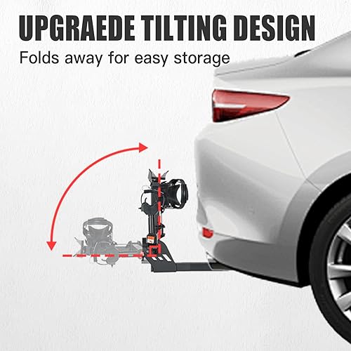 Miniatura 7 de Sole R 1 Portabicicletas, plataforma de montaje en enganche con rampa, capacidad de 100 libras, se adapta a automóviles, SUV, camiones, RV,