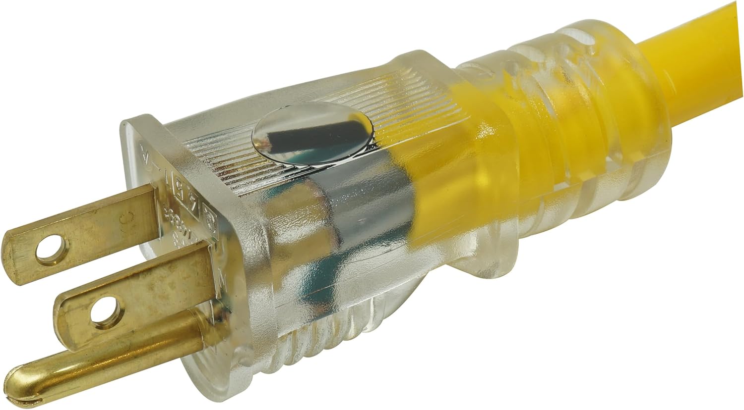 Southwire Heavy Duty Extension Cord, 25Ft, 12 Gauge, 3 Conductor, High Visibility Outdoor Cord, Lighted End, SJTW, Yellow, 25878802