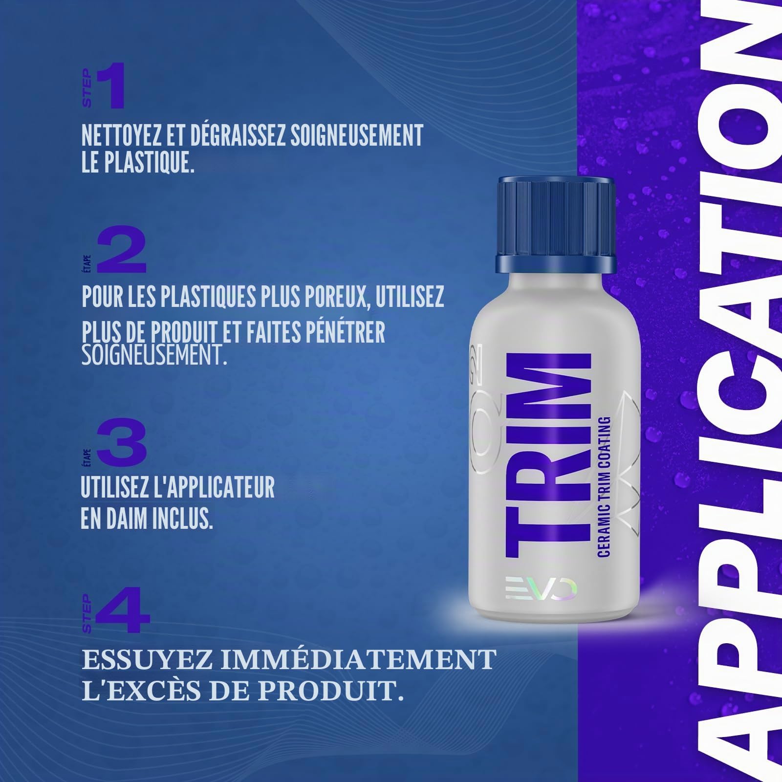 Gyeon Q² Trim Evo Revêtement céramique pour voiture Protection longue durée, rafraîchissement des couleurs et effet autonettoyant pour l'extérieur (30 ml)
