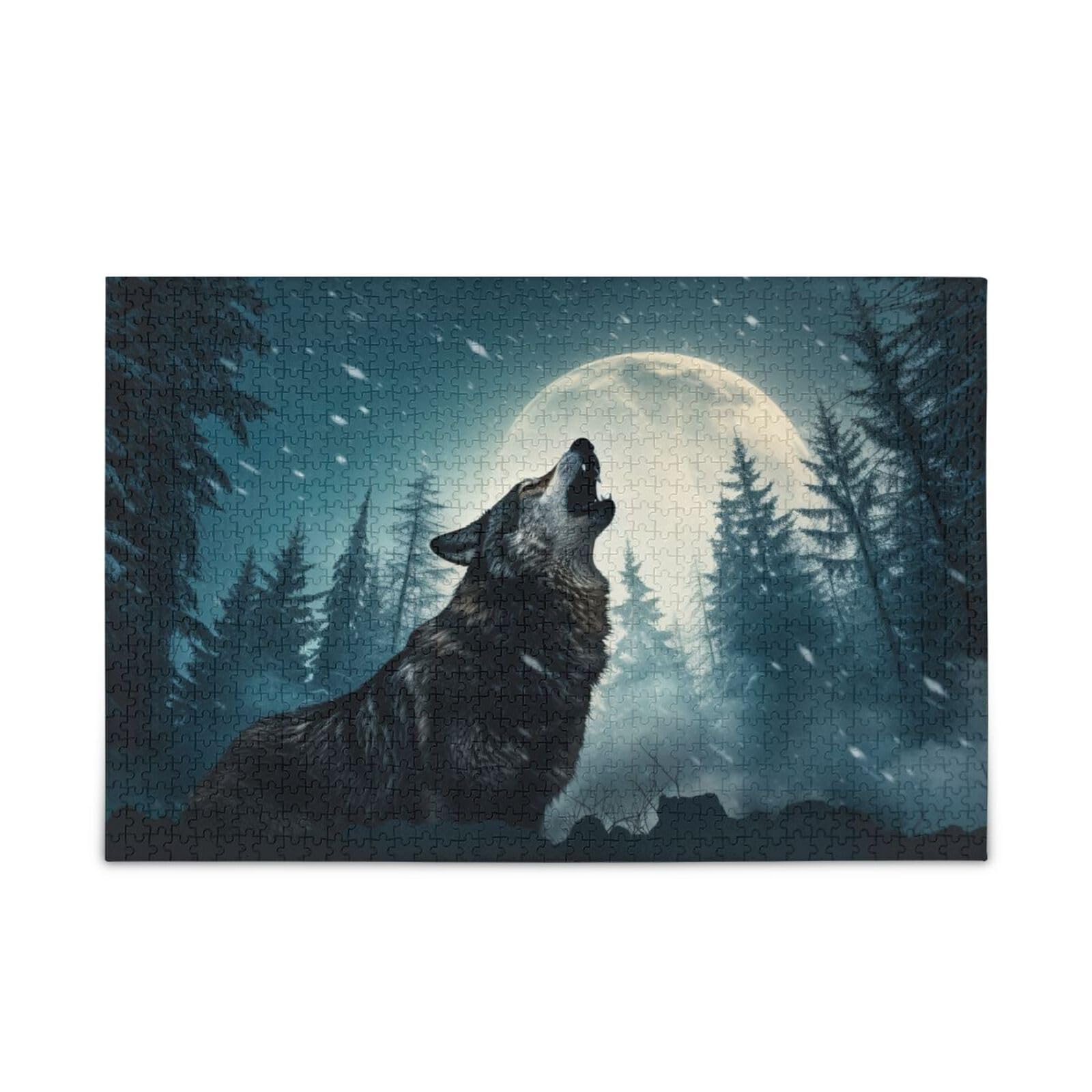 Amazon.com: XYMZR Wolf Blue Snow Forest Jigsaw Puzzle 500 Piece