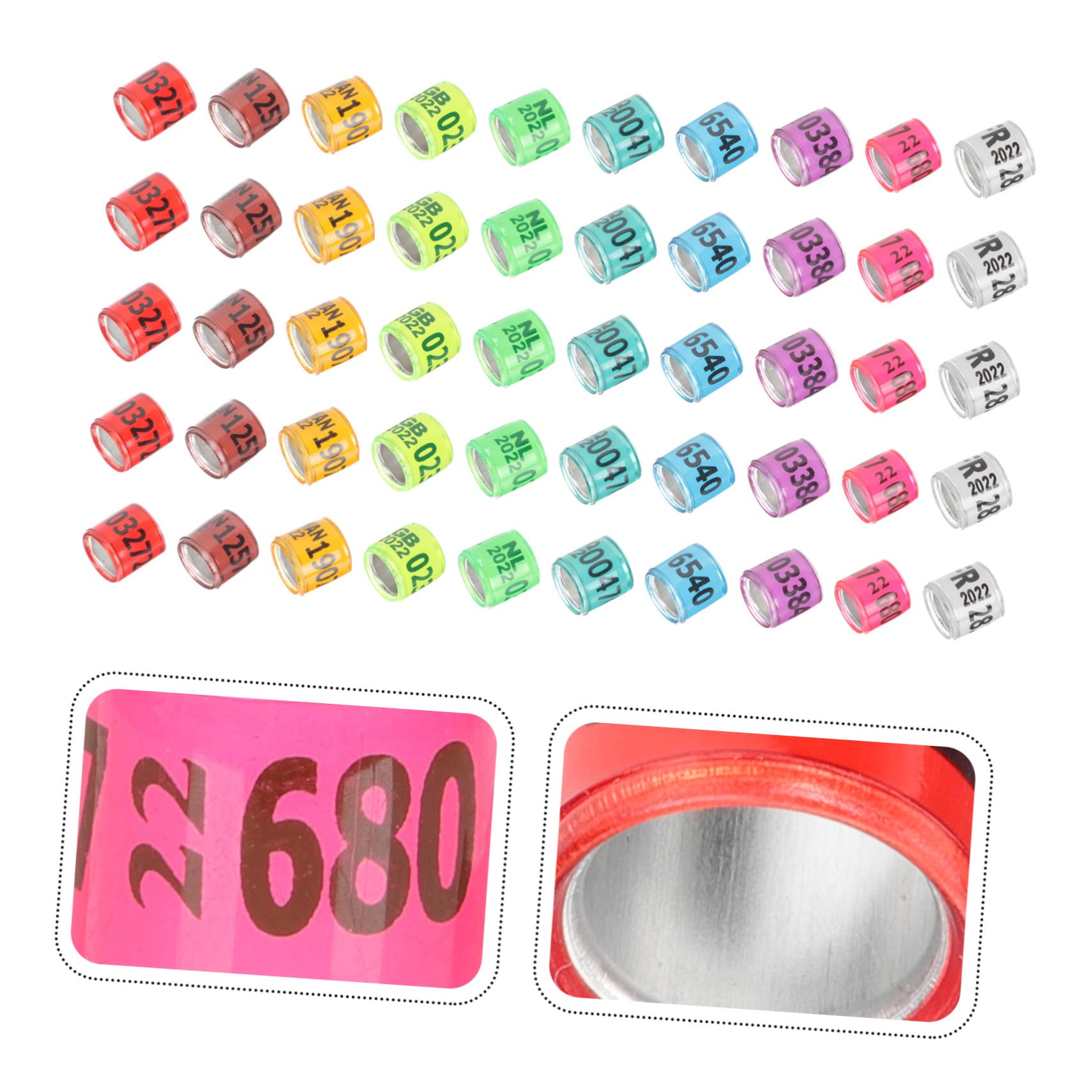 BESPORTBLE 300pezzi Anelli Identificativi Alluminio per Piccioni e Uccelli Fasce Colorate per Allenamento e Monitoraggio per Pappagalli e Pollame