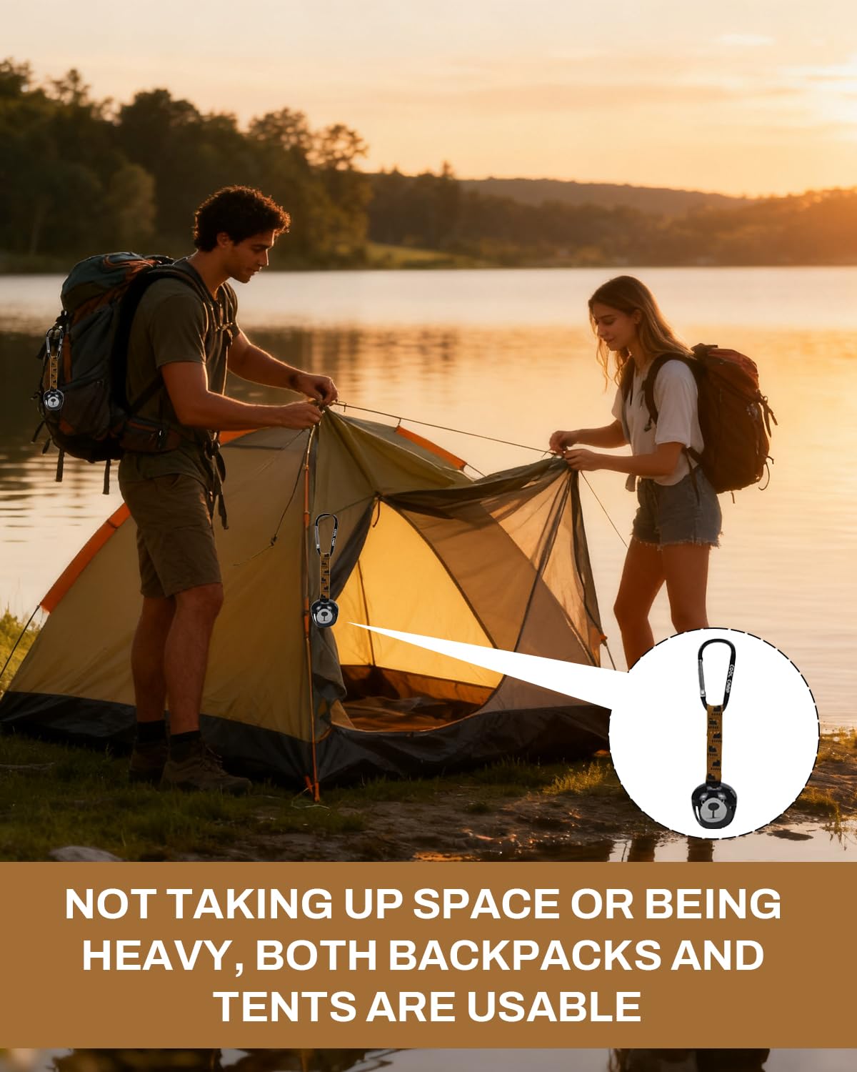 1 pieza Práctico Campana Oso Campana de Advertencia, Campanas Seguridad Decorativas Únicas para Mochilas, Campanas Oso ruidosas para Senderismo, Camping al Aire Libre Pesca Escalada(Negro)