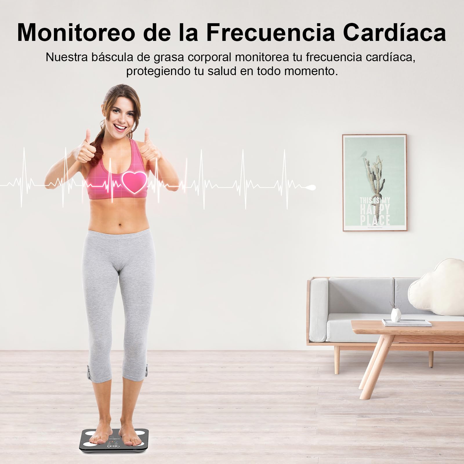 Báscula Grasa Corporal Báscula de Baño Digital, Balanza Bluetooth Inteligente con Análisis (Profundo negro)
