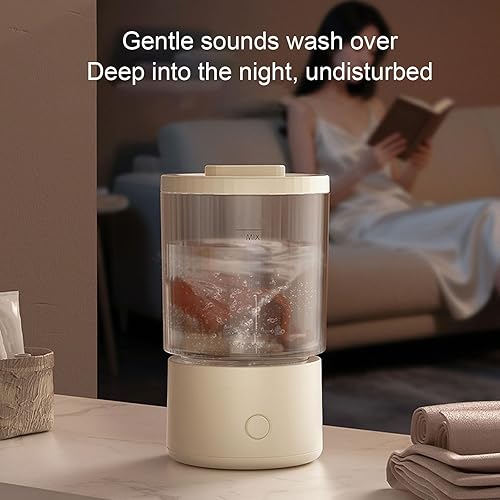 Miniatura 6 de Asixxsix Lavadora portátil, lavadora de ropa interior silenciosa, lavadoras pequeñas inalámbricas recargables para artículos de lavandería pequeños,