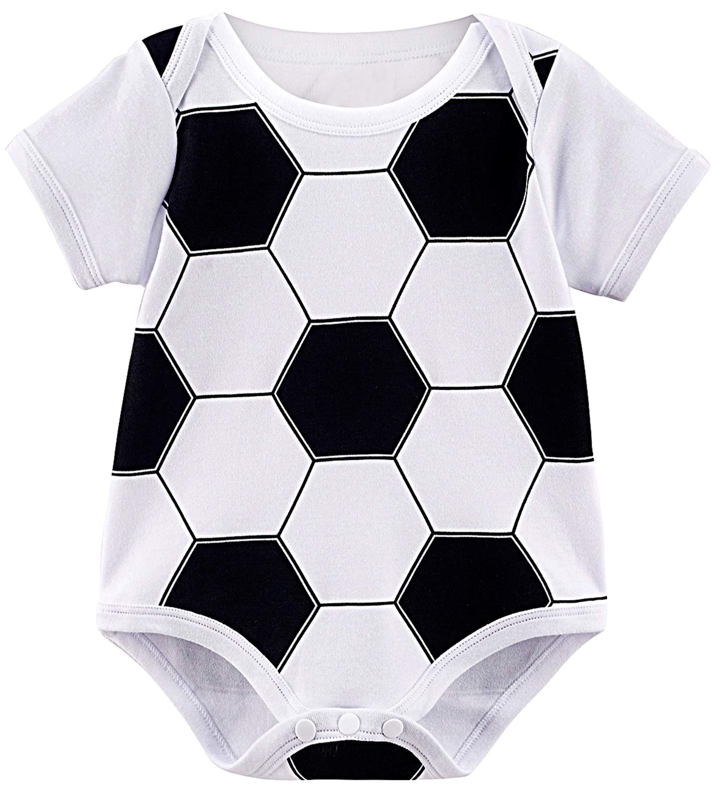 COSLANDBaby Boys' Cotton Sport Casual Bodysuit, Infant Short Sleeves Pattern Outfits, 0-18 Months