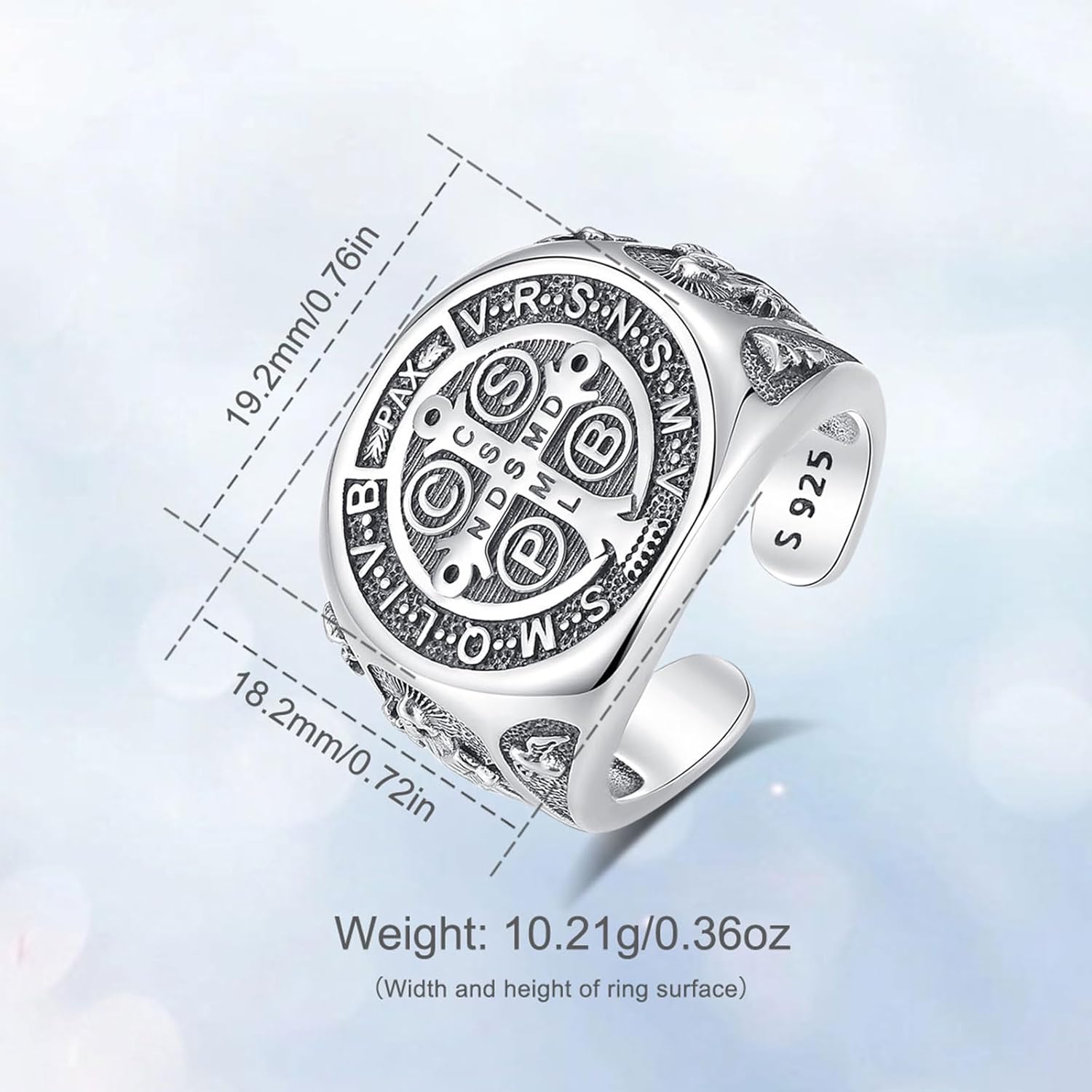 INFUSEU 925 Sterling Silver Rings for Men Women Unique Protection Gift - Image 7