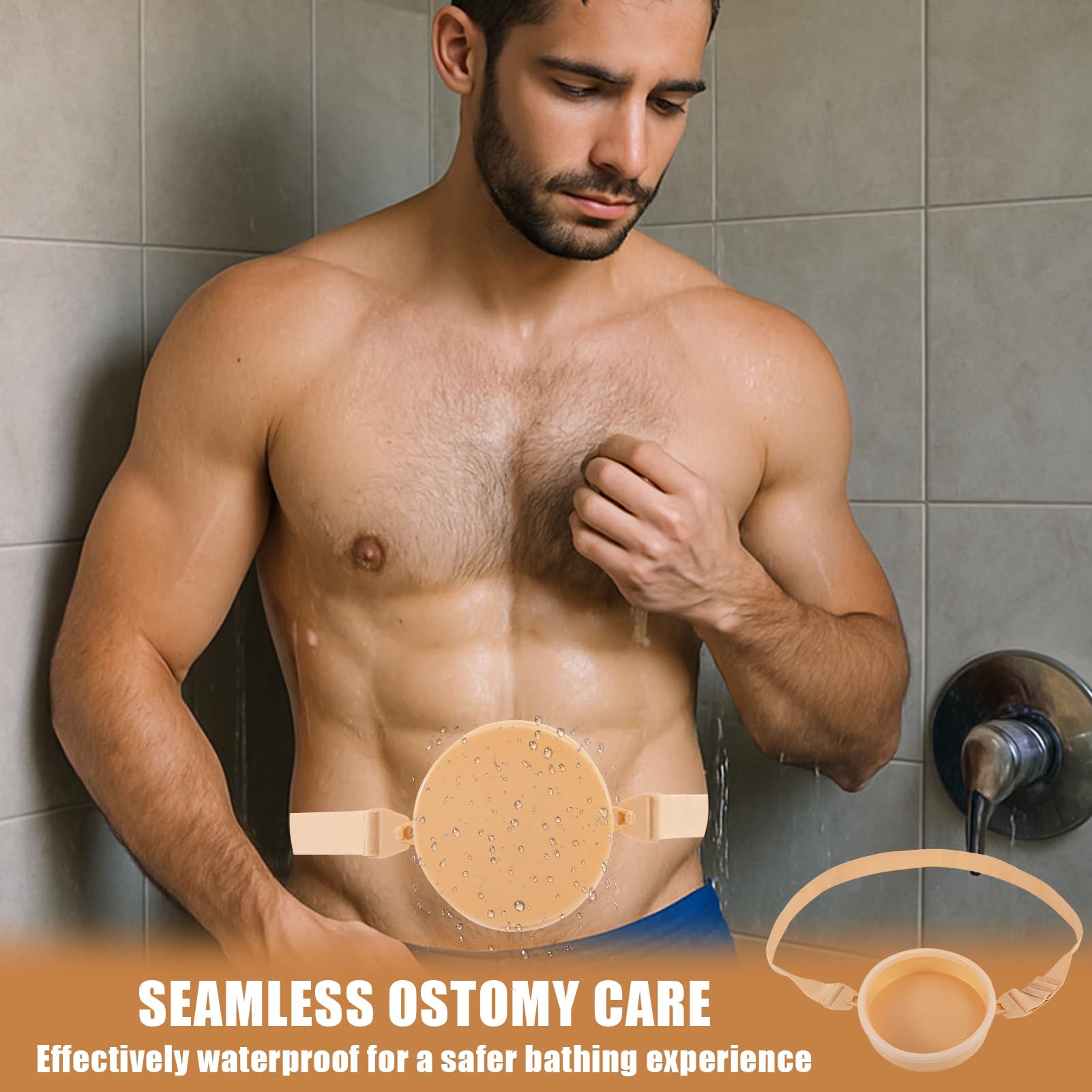 Cubierta De Baño De Ostomía De Estoma, cubierta de baño impermeable con cinturón ajustable ostomía, accesorios bolsas de colostomía
