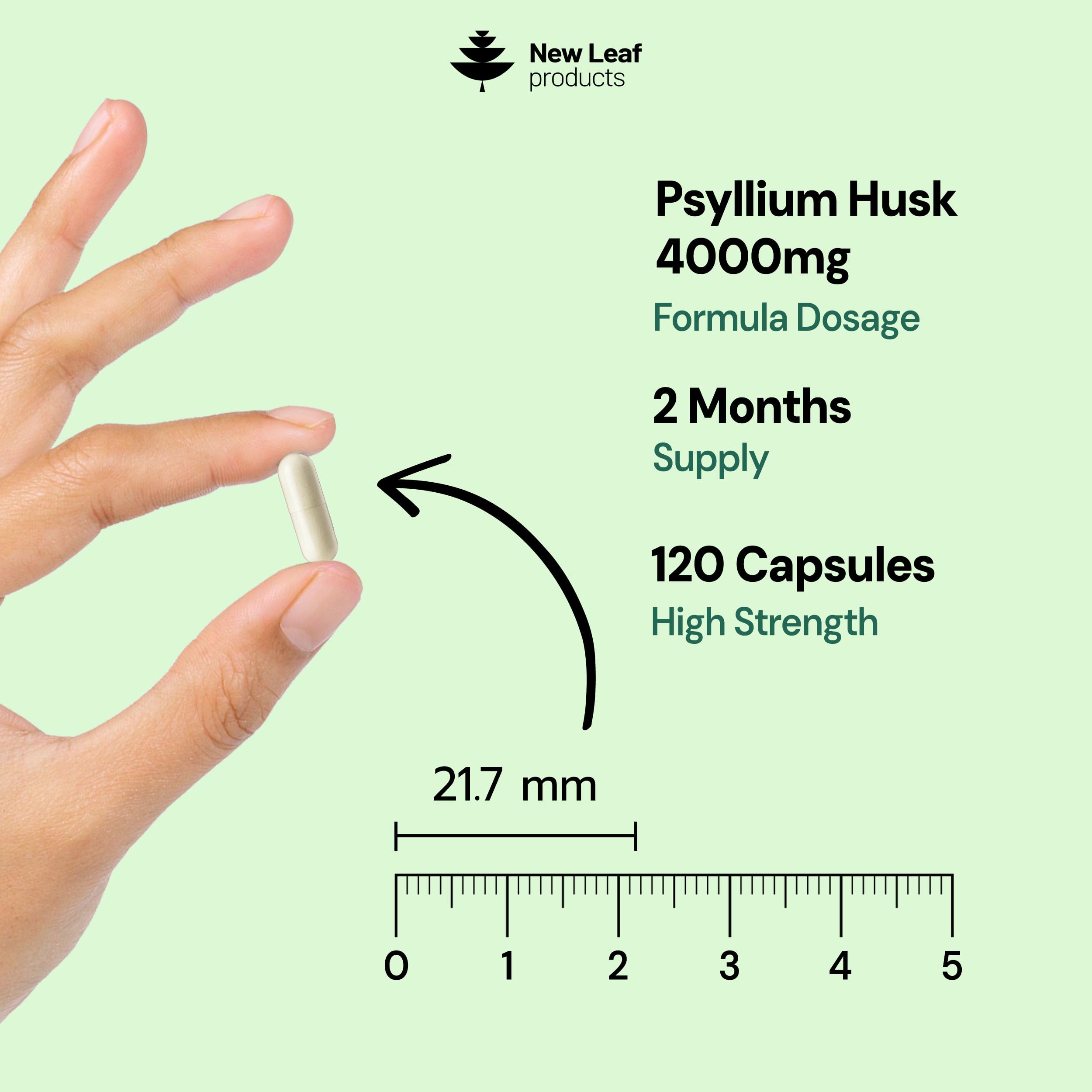 New Leaf Products Psyllium Husk Capsules Enriched with Acidophilus Fibre Supplement High Absorbency Strength Contributes Towards Gut and Digestive Health from Plantago Ovata Seeds, Ispaghula Husk — Amazon image 3