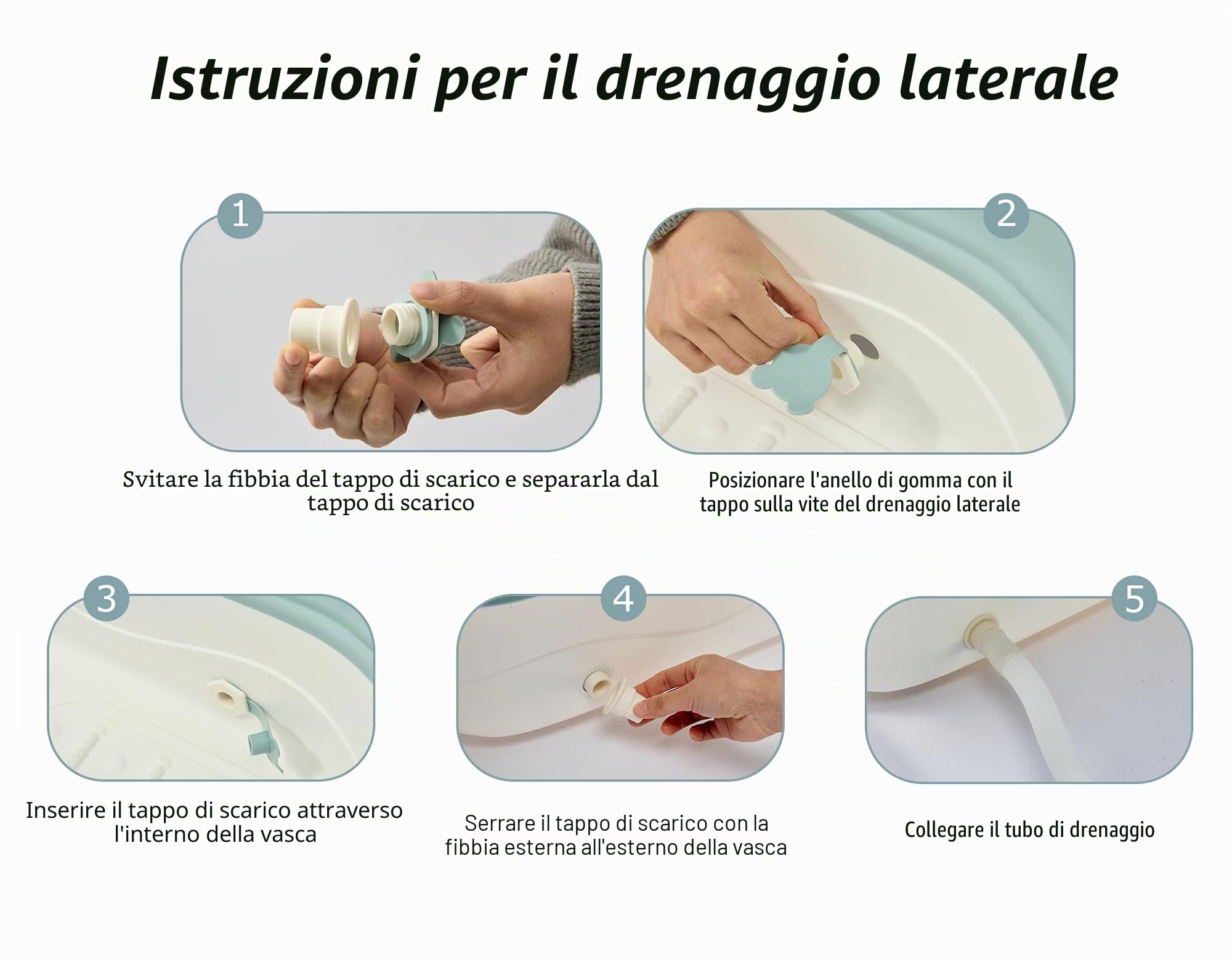 Vasca da bagno pieghevole per adulti, ideale per piccoli bagni, pratica e portatile, 117 x 62 x 55 cm, blu
