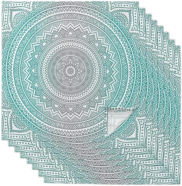 Geometric Gradient Art Table Napkins Cloth Set Soft Handkerchief Wedding Decoration Banquet Dinner(6pcs)