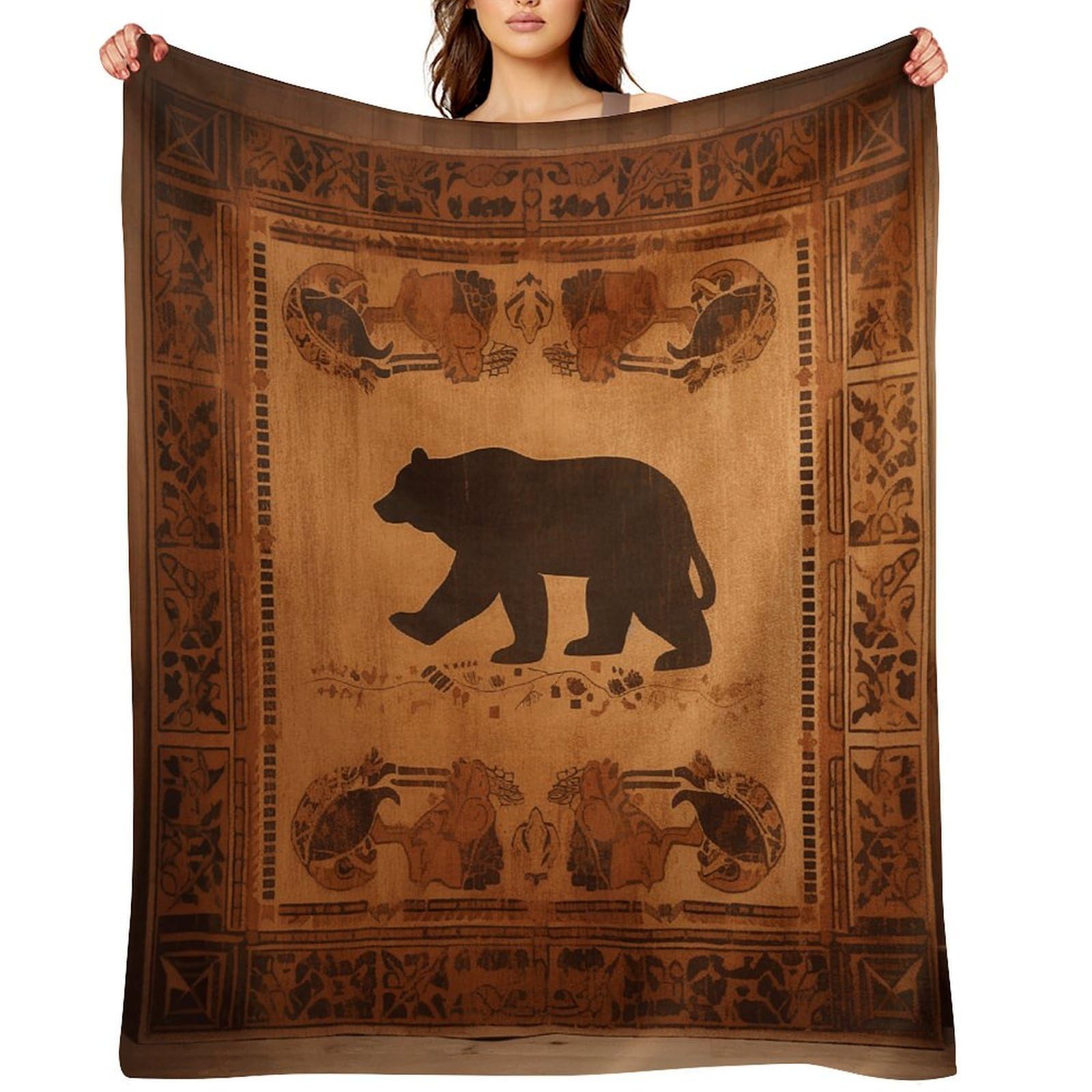 Bear Throw Blanket for Couch and Bed Super Soft Warm Lightweight Throw Blankets Cozy Fuzzy Flannel Blanket Personalized Decorative Blankets for Sofa Decor 30"x40"