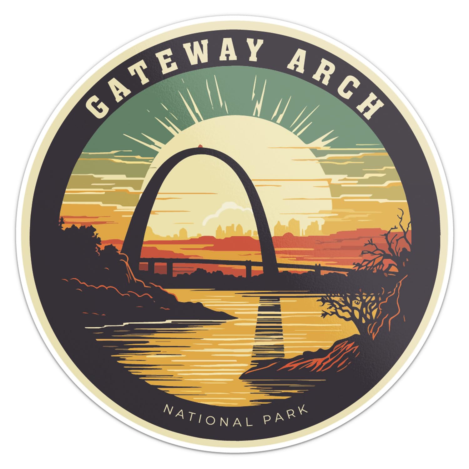 Gateway Arch National Park Sticker - Waterproof Outdoor Vinyl Decal, 3 Inch