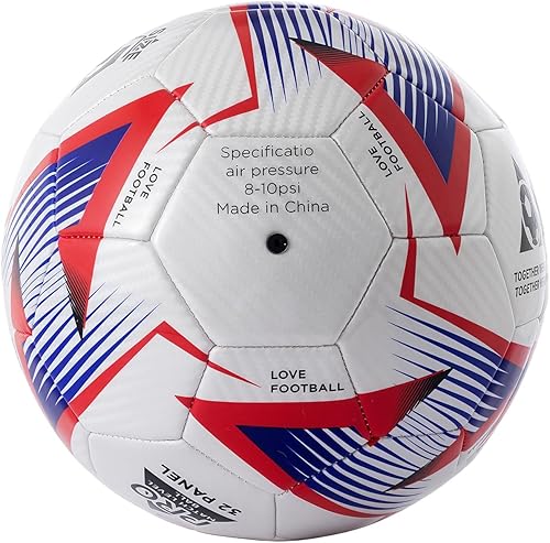 Miniatura 3 de Balón de fútbol tamaño 5 Balón de fútbol profesional para partido y entrenamiento, cubierta de piel sintética con vejiga de goma engarzada, incluye